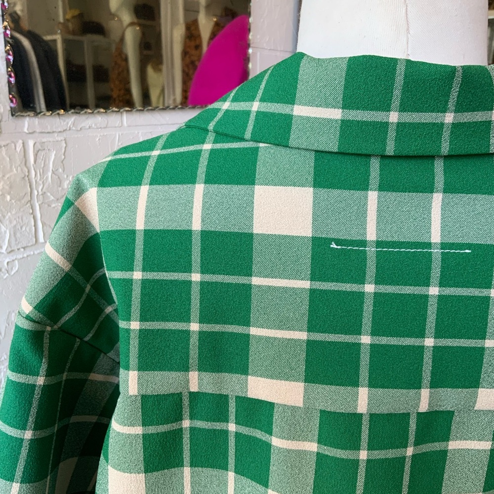 Maison Martin Margiela Green and Cream Checkered Fabric - Picture 5 of 11
